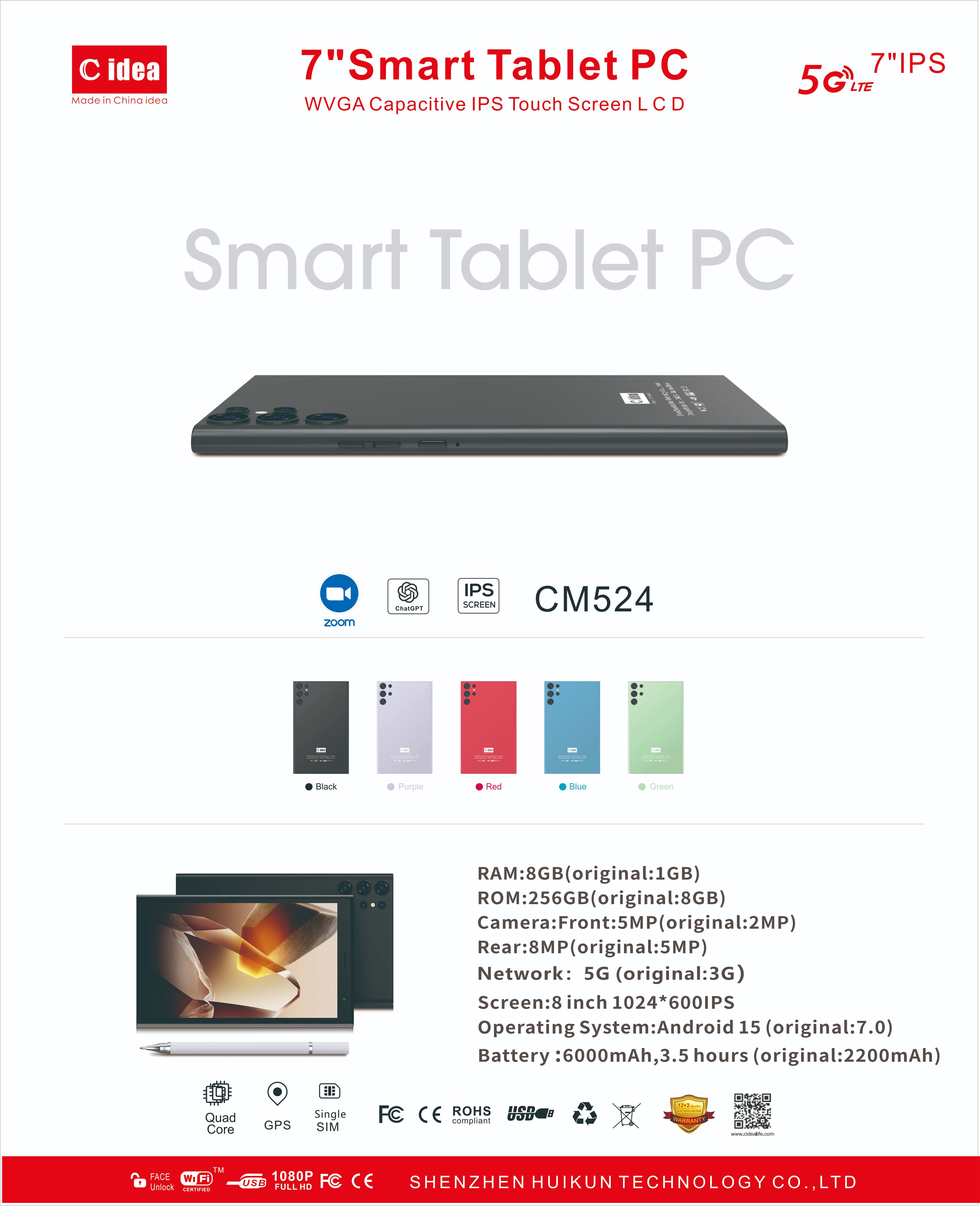 Cidea 7"Smart Tablet PC CM524