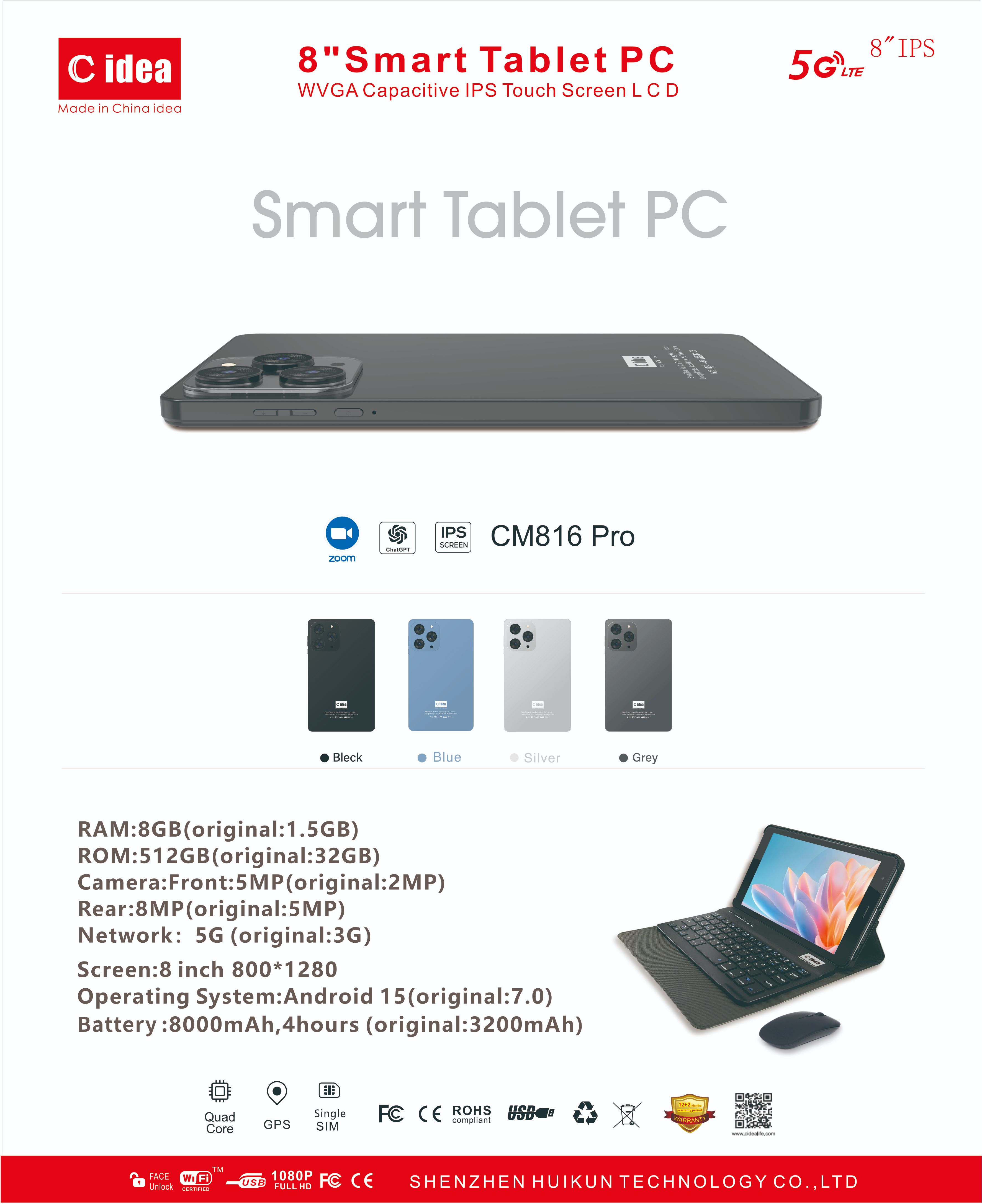 Cidea 8"Smart Tablet PC CM816 Pro