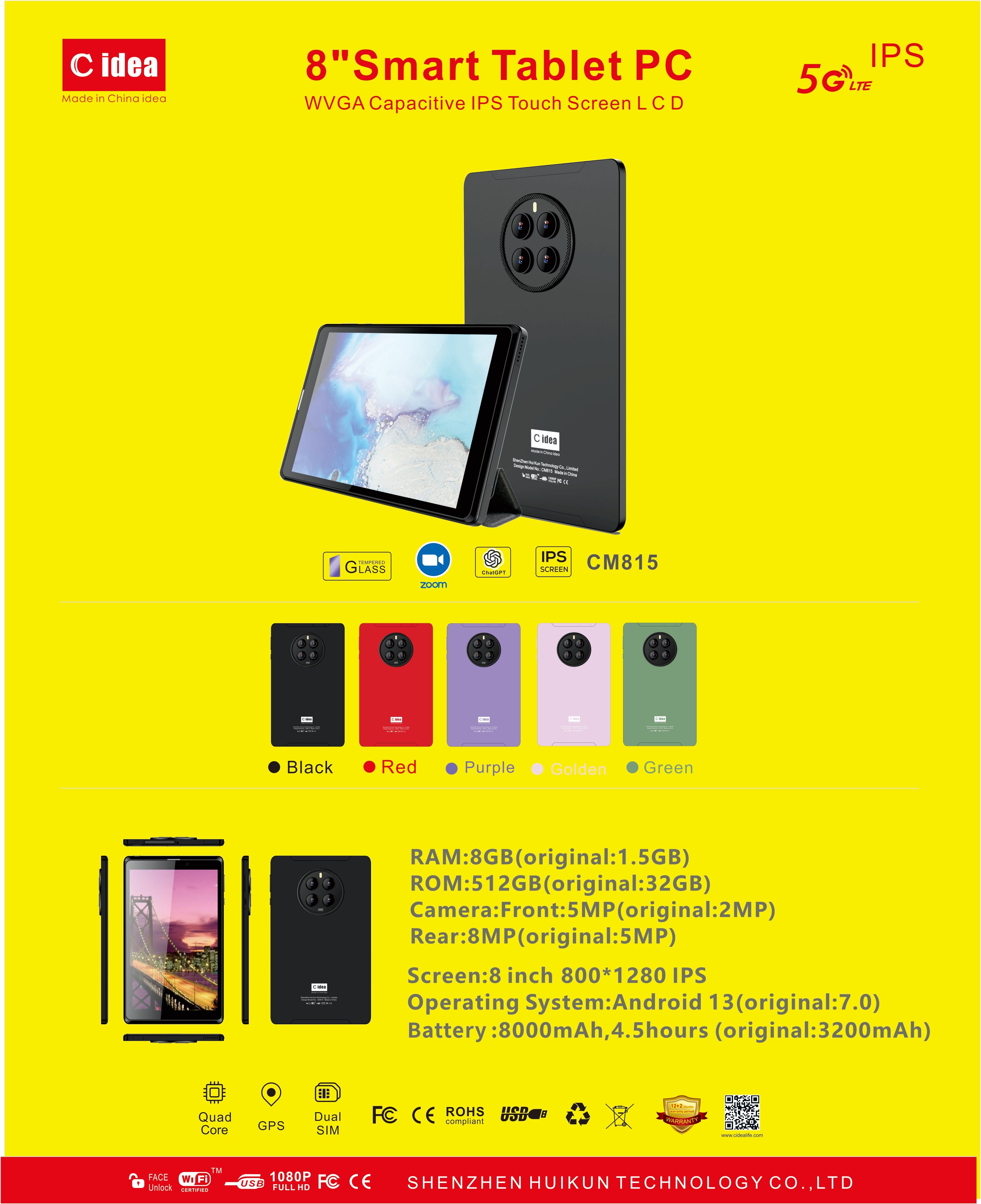 Cidea 8"Smart Tablet PC CM815